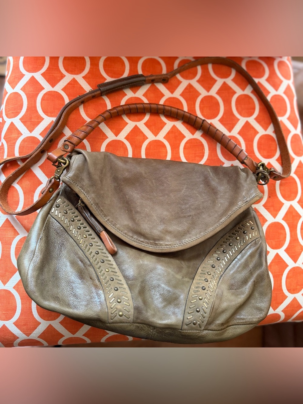 A.S.98 Green Leather Hobo Bag